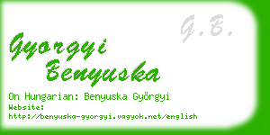 gyorgyi benyuska business card